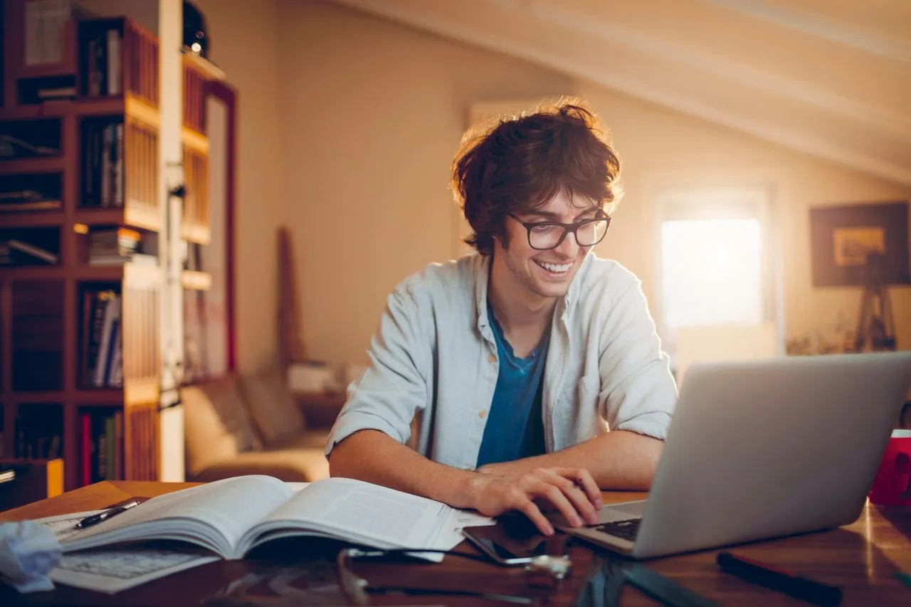 Student studying
